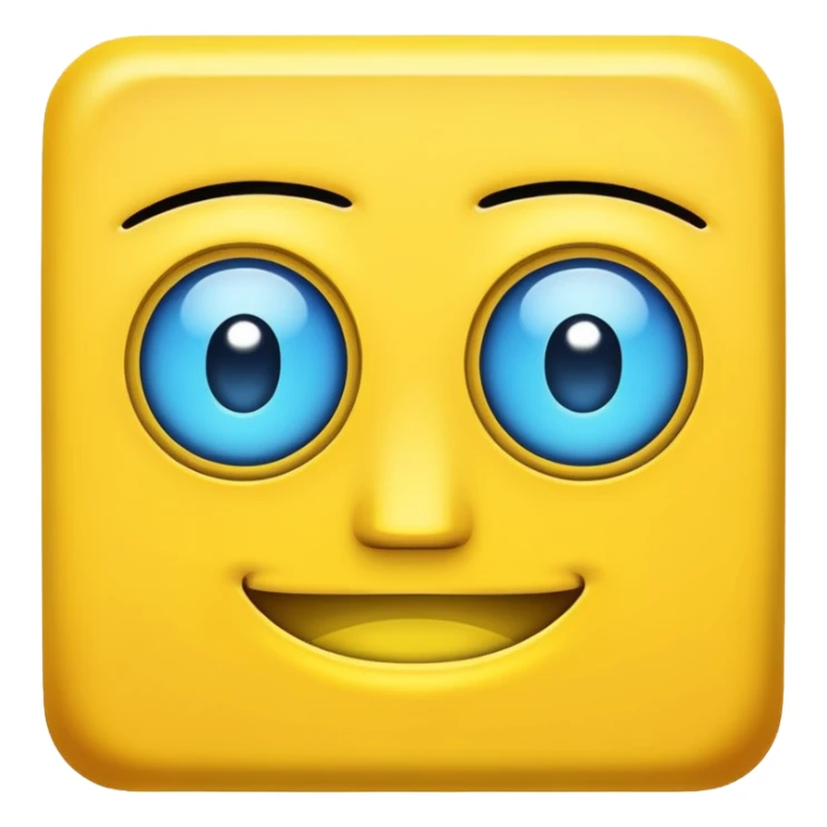 geometery dash square yellow body blue face square mouth and eyes sticker