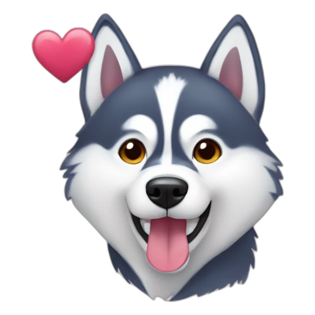 husky con un corazon sticker