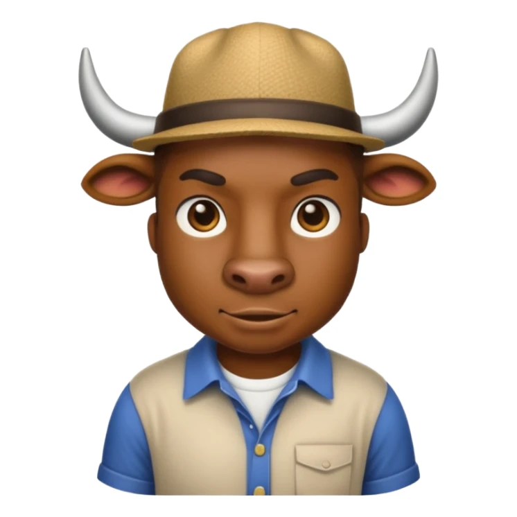bull with shirt and hat sticker