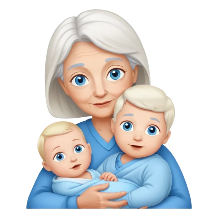 grandmother with blue eyes with baby boy sticker