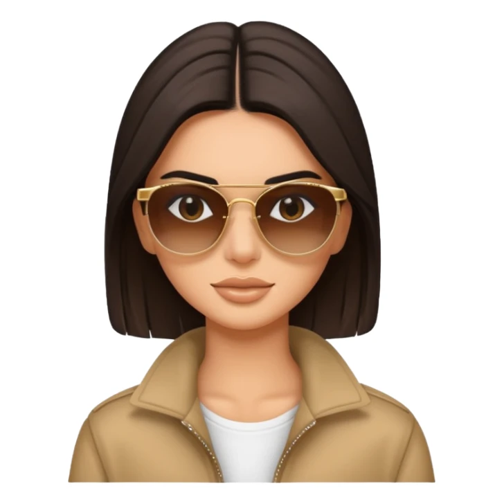 Kendall Jenner emoji style, with sunglasses sticker