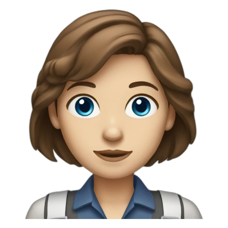 Women engineer, brown hair, blue eyes sticker