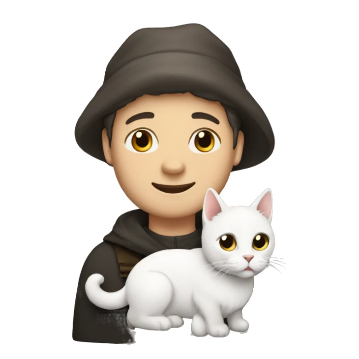 À sheperd german with a White cat with a Little of black color sticker