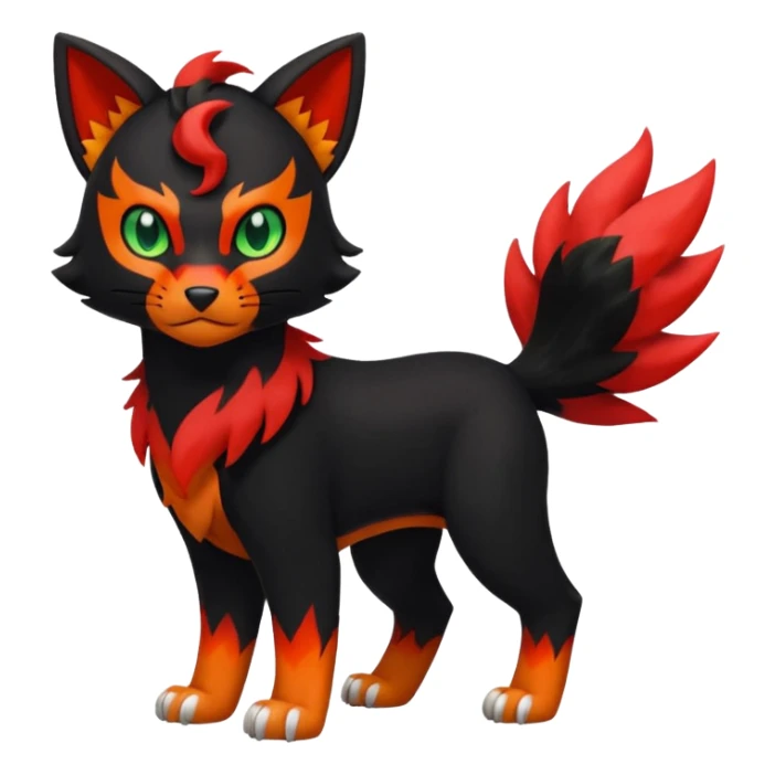 Liepard-Houndour-Sprigatito-Litten-Pokémon-fusion-creature (full body) sticker