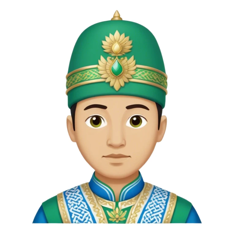 uzbek man with green and blue national outfit without hat sticker