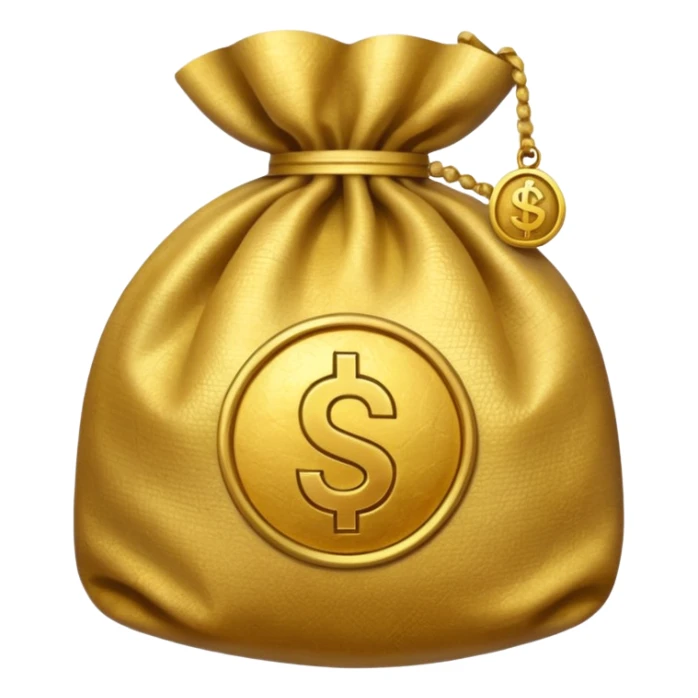 money bag with rupeee symbol sticker