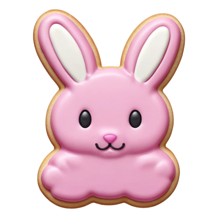 pink animal cookie shaped like a bunny sticker