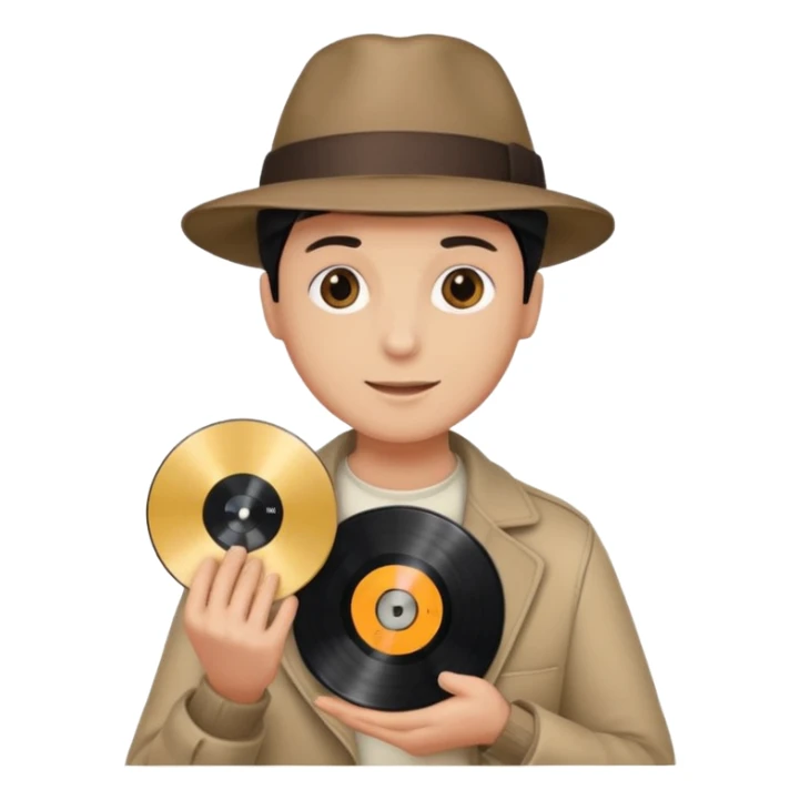 Record Collector + vinyl disc, Vintage Collectors. sticker