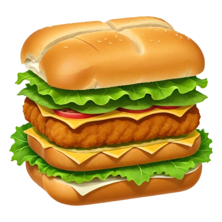 schnitzel sandwich: an oblong roll topped with a schnitzel, served on a lettuce leaf sticker