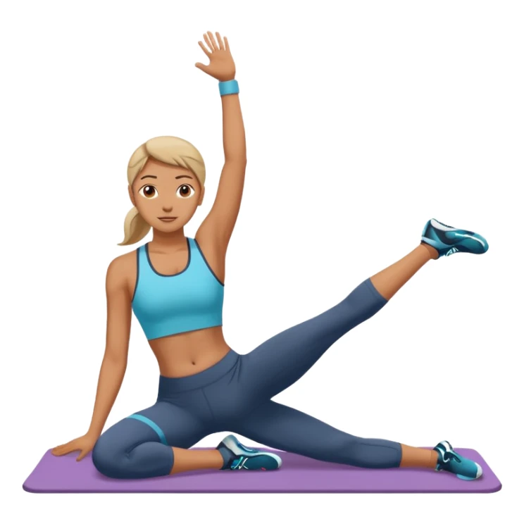 persona estiradacon las piernas levantadas gimnasio sticker