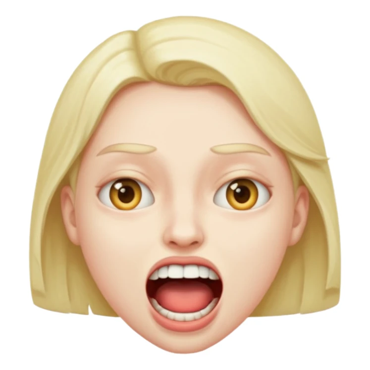 mouth wide open and eyes rolled to the back of the head  sticker