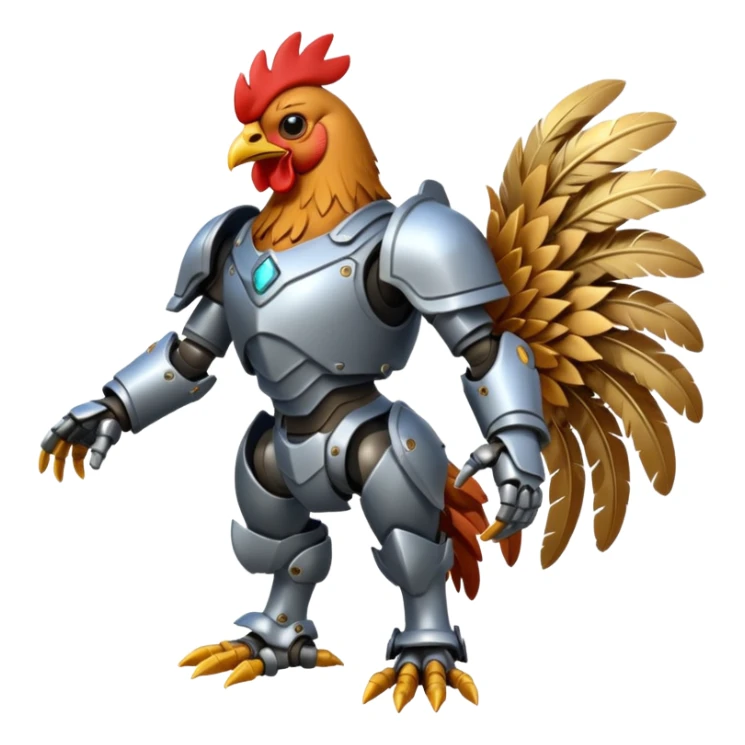 Mecha battle chicken humanoid creature but more human than chicken sticker