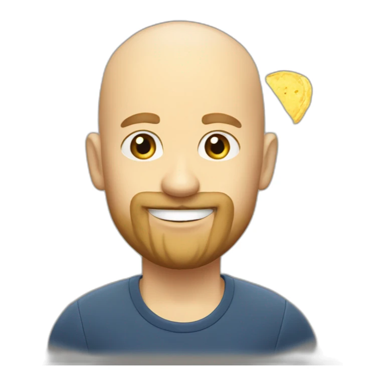 bald swedish streamer with a small beard eating chips for breakfast sticker