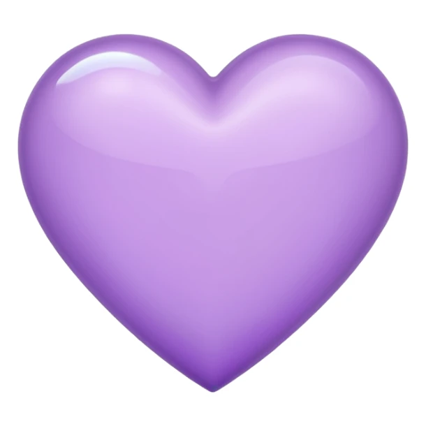 A light purple heart emoji that has the same shape as a normal heart emoji and light reflecting is from the tip of the heart and not in a circular  shape sticker