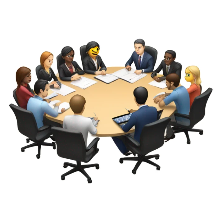 business meeting sitting at a table sticker