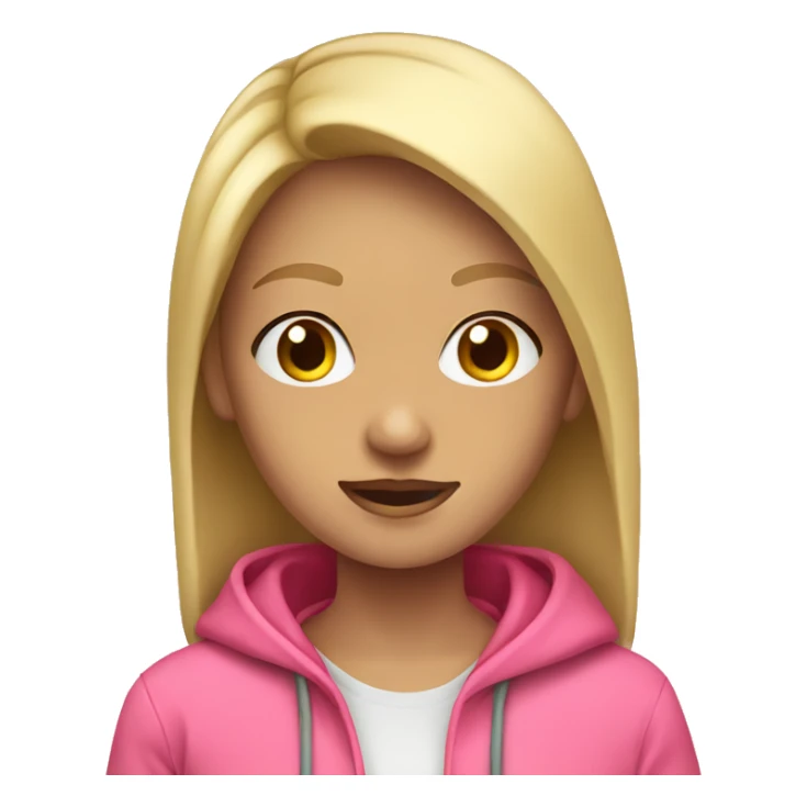 Blonde girl in pink hoodie sticker