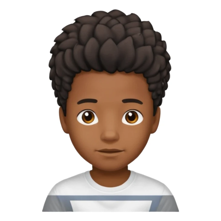 a black boy with a ondulado hair and a white t shirt  sticker