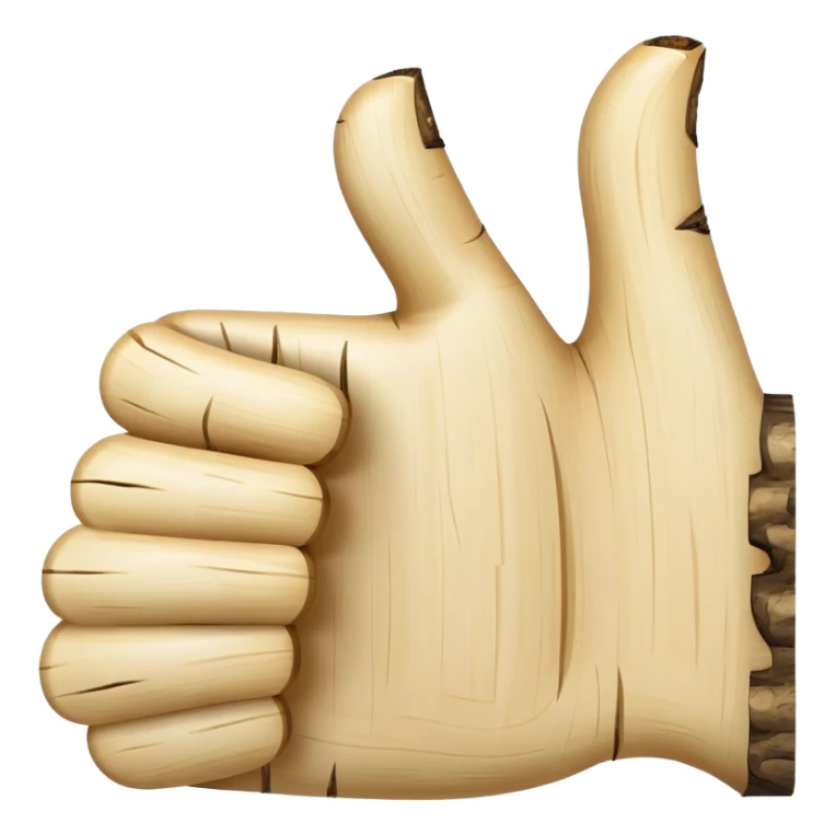 thumbs up emoji made of white birch sticker