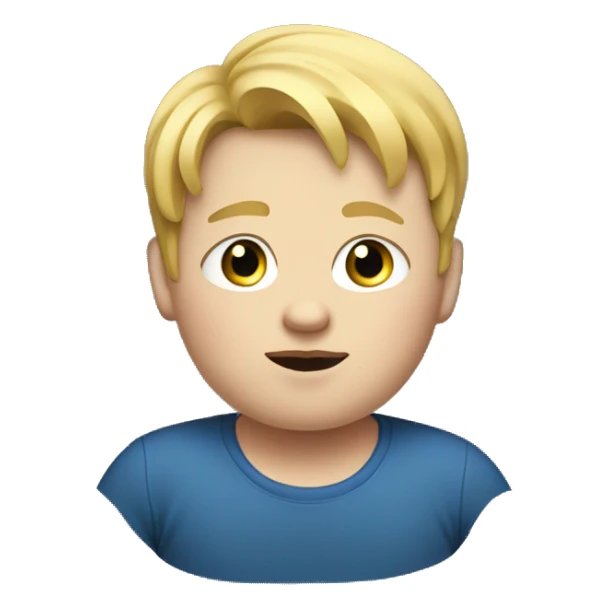 Obese young boy with blonde hair. sticker