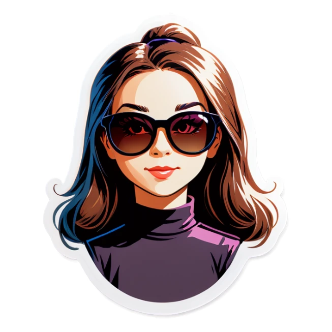 Girl with sunglasses sticker