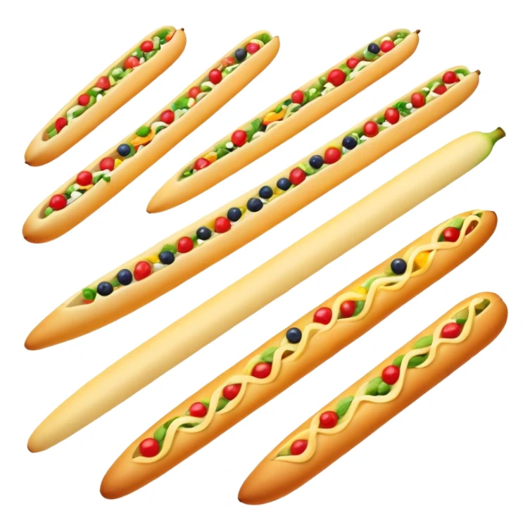 food arranged in a neat row sticker