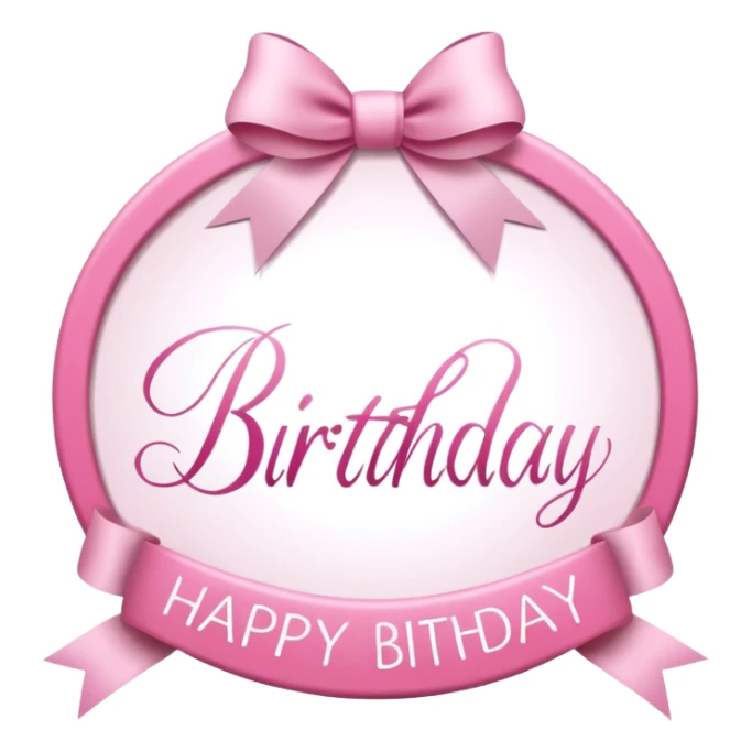 birthday sign in pink and white sticker