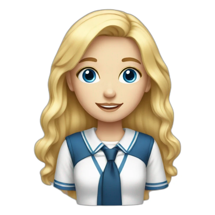 Blonde schoolgirl with blue eyes sticker