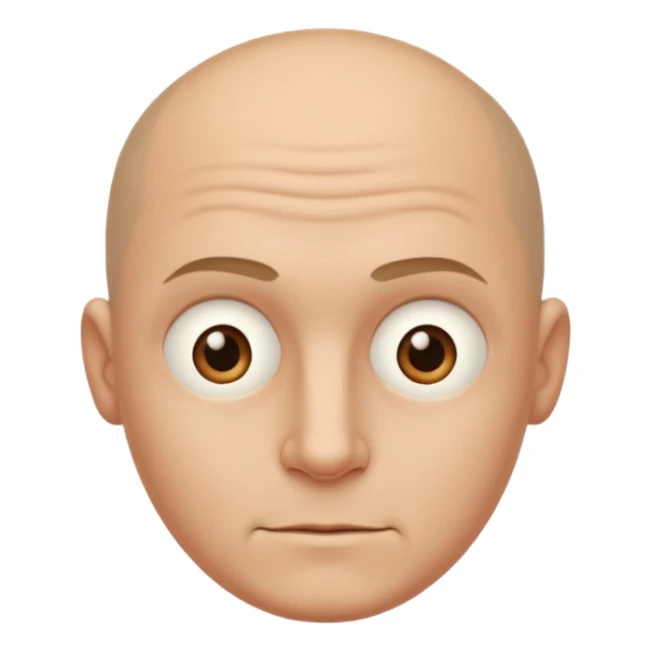 Generate a sarcastic emoji or sticker in a minimal flat-design style.  
The emoji should display a confident “nah, not today” attitude:  
- raised eyebrow  
- slight smirk  
- subtle eye-roll or side glance  
- rounded man face, without hair, ears sticker