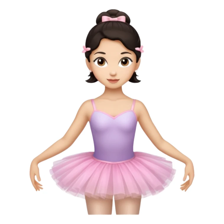 balerina dark hair sticker