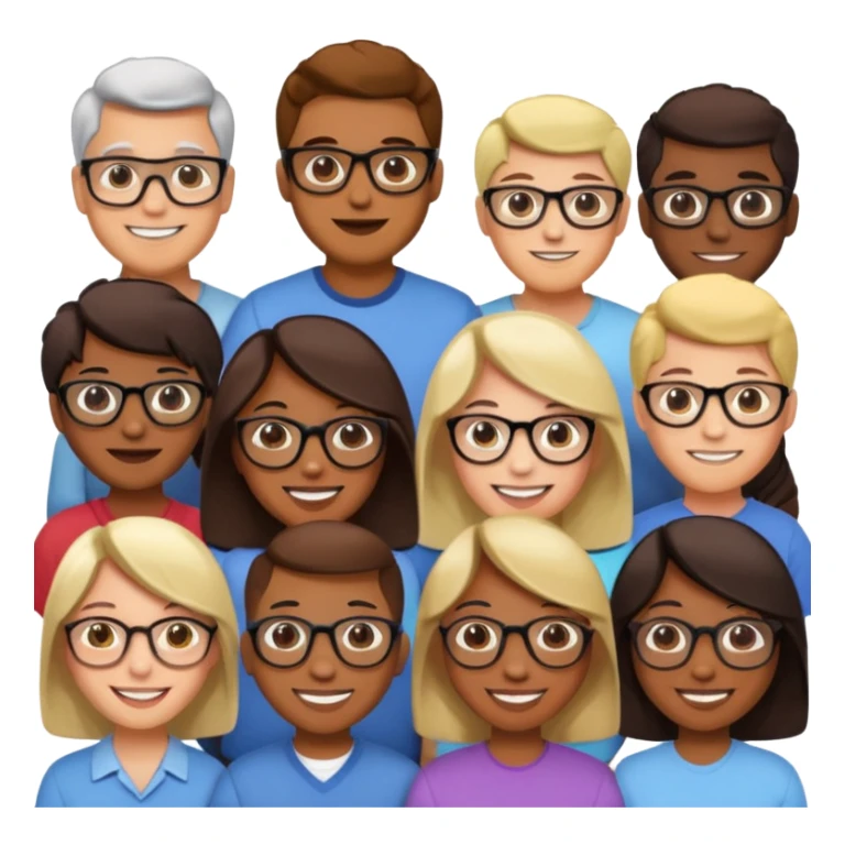 Generate a realistic emoji of someone a group of inteligent people sticker