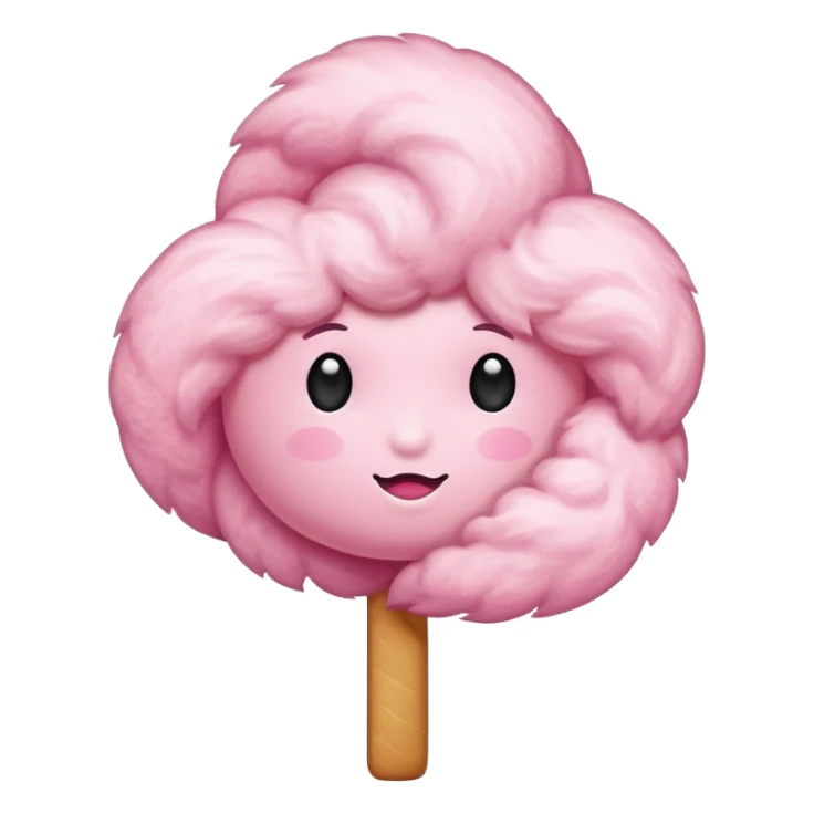 Candy floss emoji with no face and it leaning towards the side with just the candy floss  sticker
