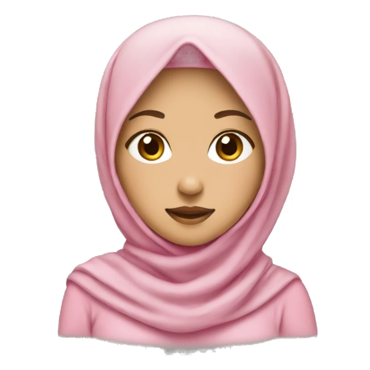 Light skinned asian girl with pink hijab sticker