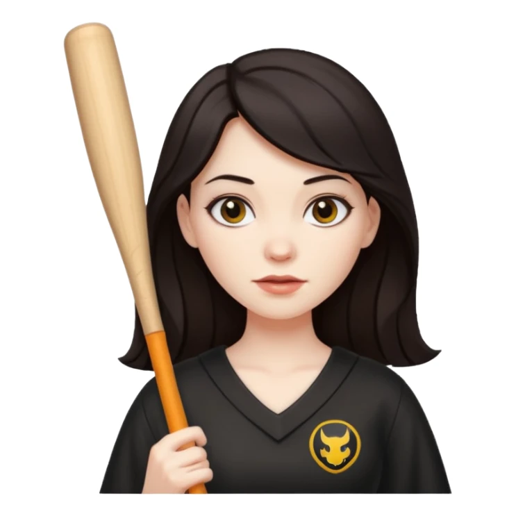 bat and woman with dark hair sticker