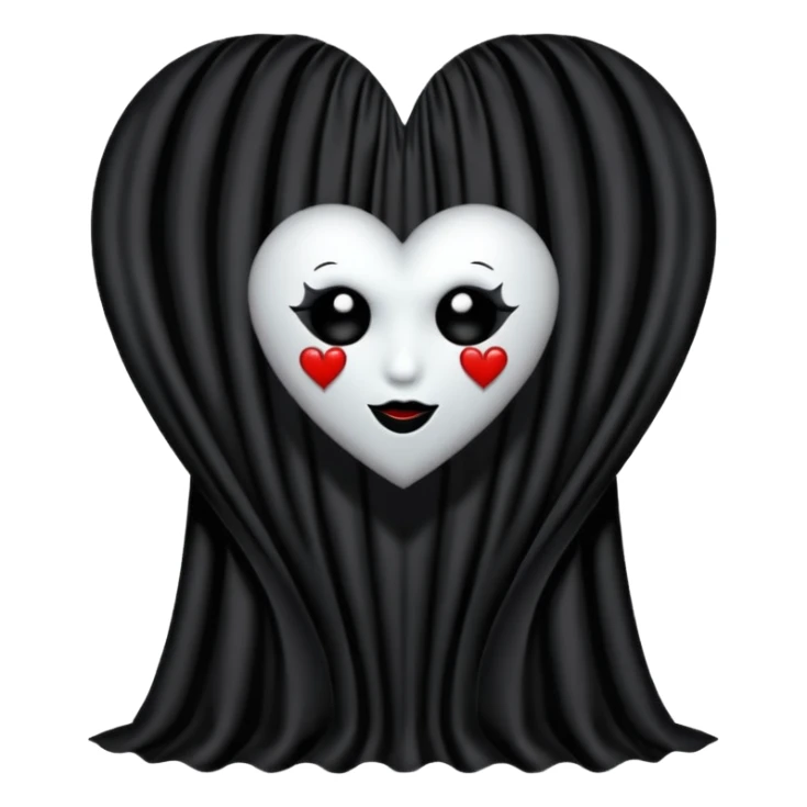 goth themed heart with a dark velvet curtain sticker