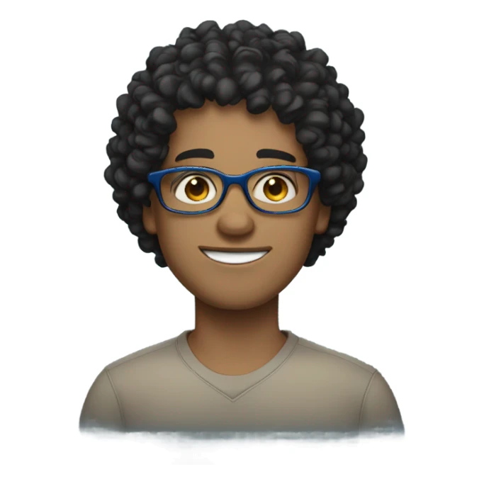 Light skinned Guy with black curly hair and blue eyes and glasses  sticker
