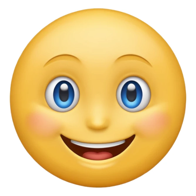 emoji smily face with batting blue eyes sticker