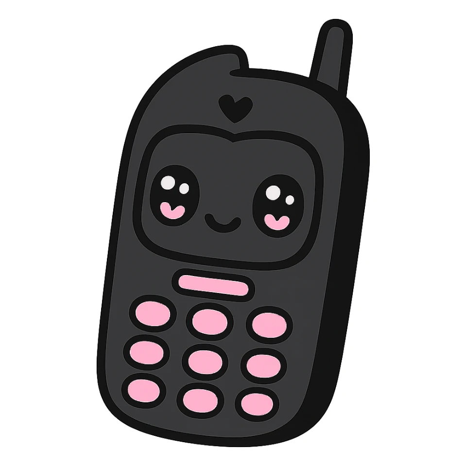 gothic phone, black and pink colors sticker