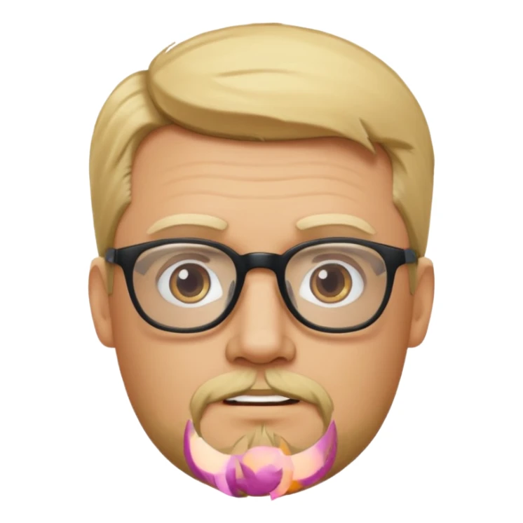 Blonde man with auburn goatee and glasses  sticker