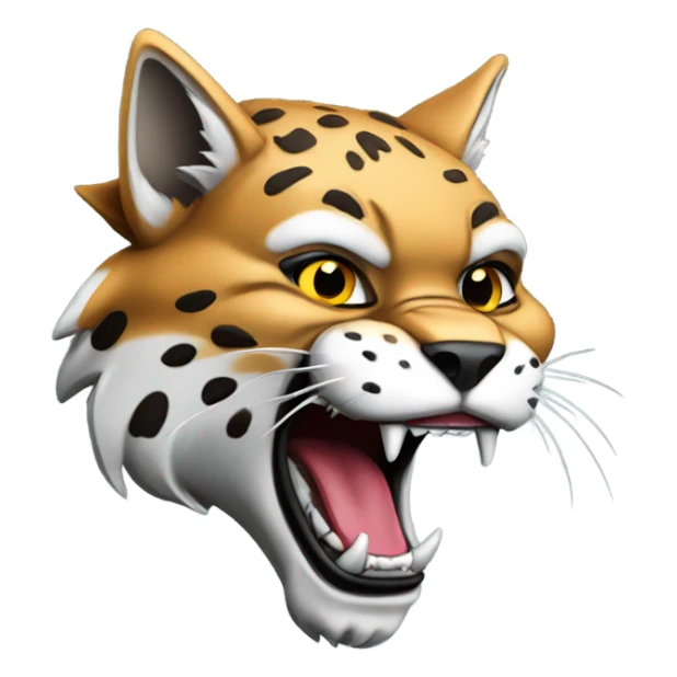 Bobcat mascot dangerous fangs side view sticker