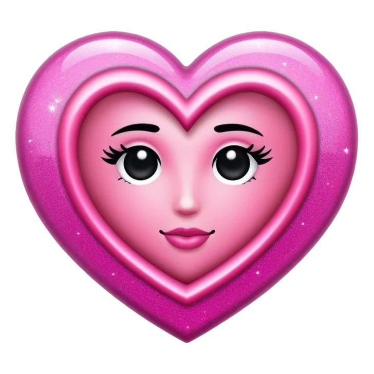 Rosa Herz mit schwarzen Streifen und Glitzer  sticker