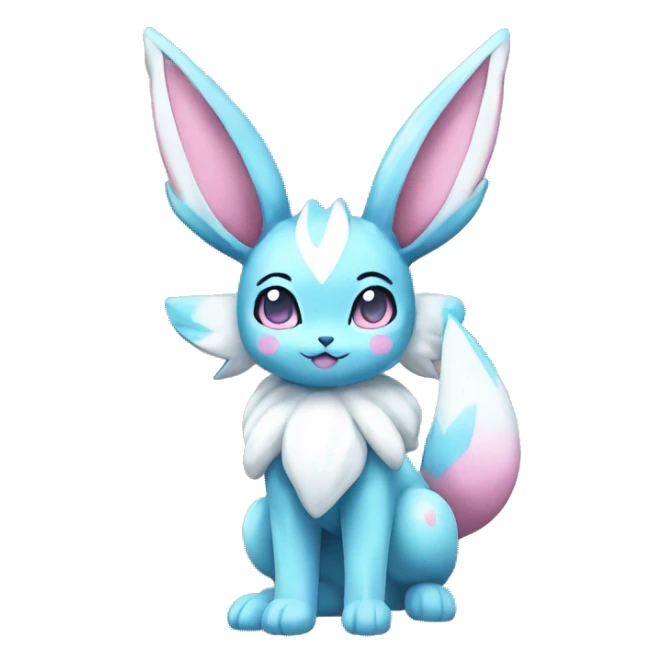 Kawaii Pastel Shiny Sylveon-Glaceon Full Body sticker