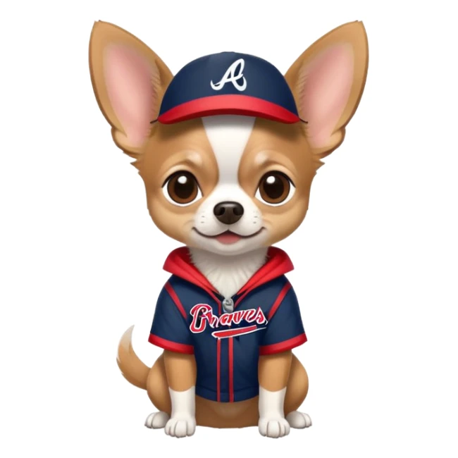 chihuahua in braves outfit sticker