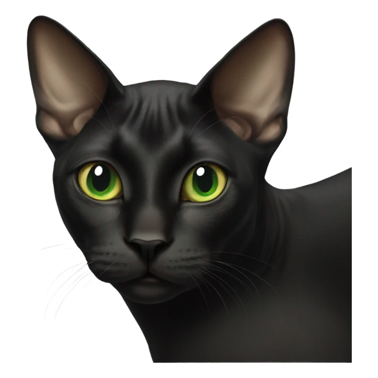  green eyed sphinx black cat with white spot on the nose sticker