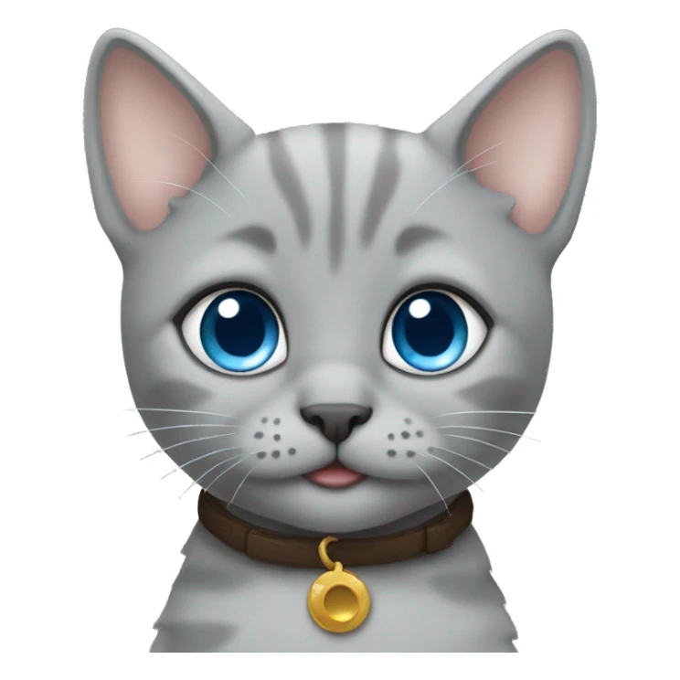 blue eyes grey kitten and poo sticker