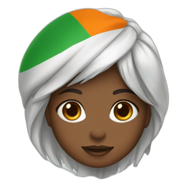 Fille avec le drapeau de la côte d'ivoire sticker