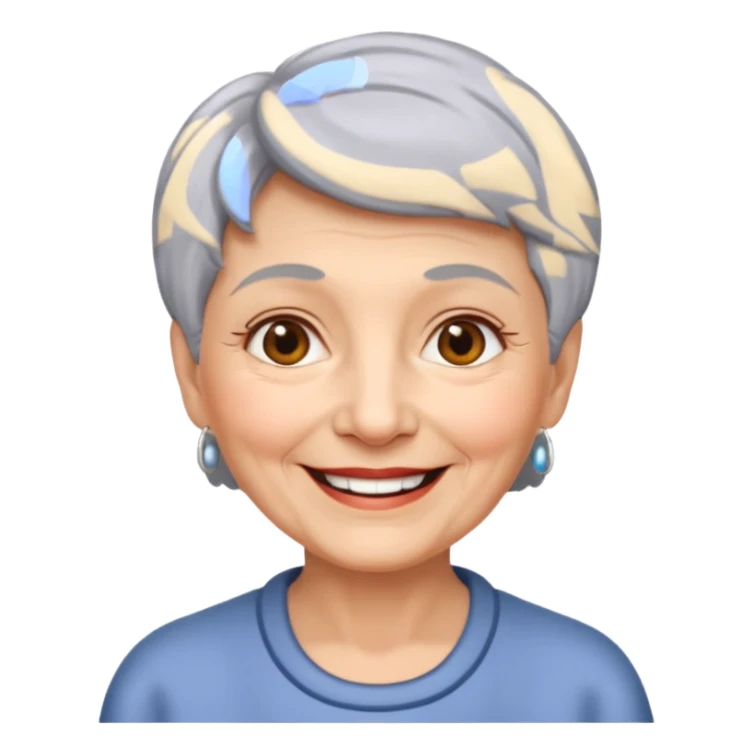 Happy birthday old lady short hair sticker