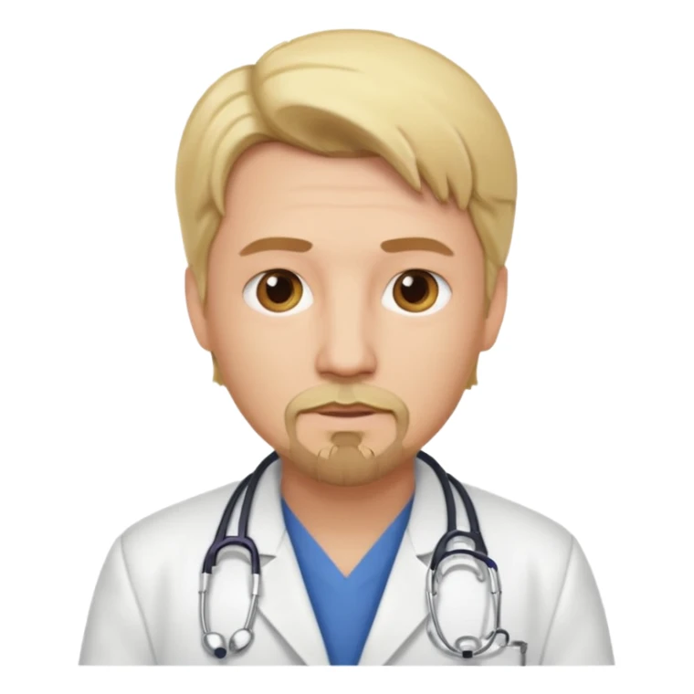 Blonde Doctor in white coat with blond goatie sticker