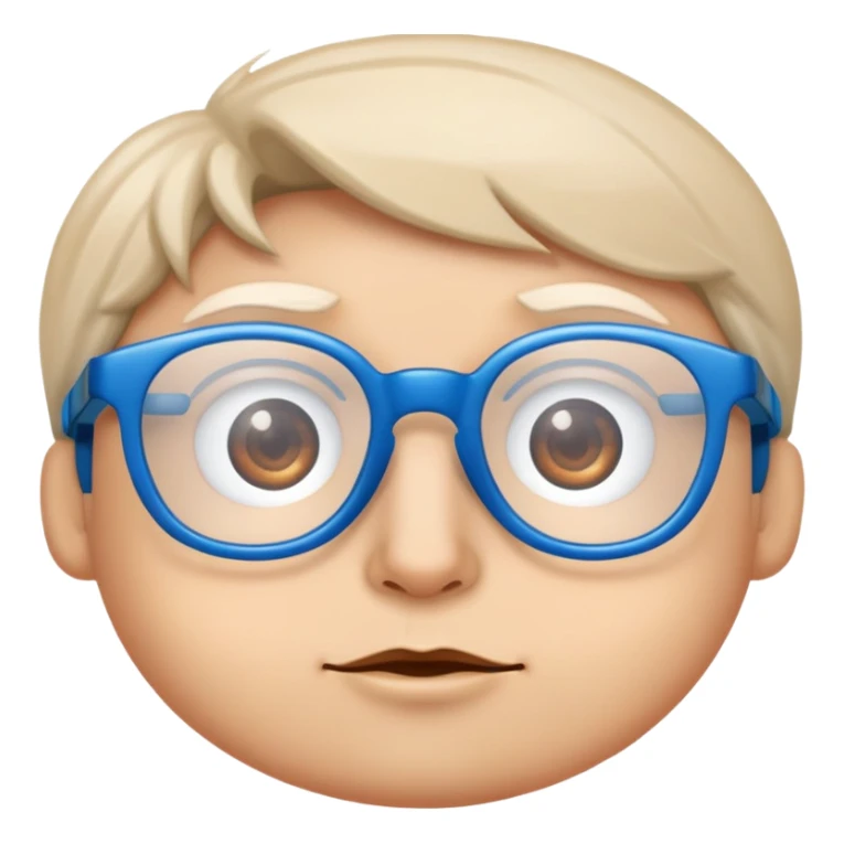 Inquisitive eyes on them blue glasses on top sticker