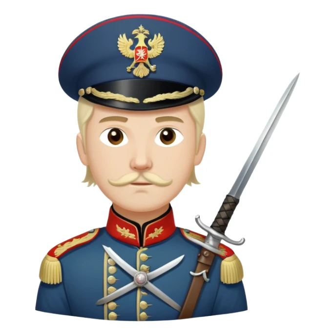 White Army Cossack cavalry soldier with traditional uniform and sabre from 1920s Russian Civil War sticker
