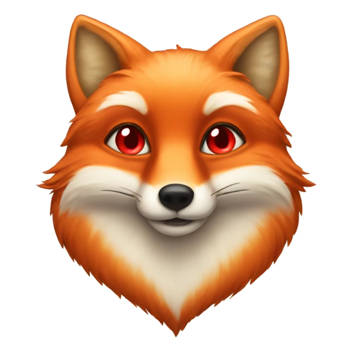 lush red fox face with hearts as eyes sticker